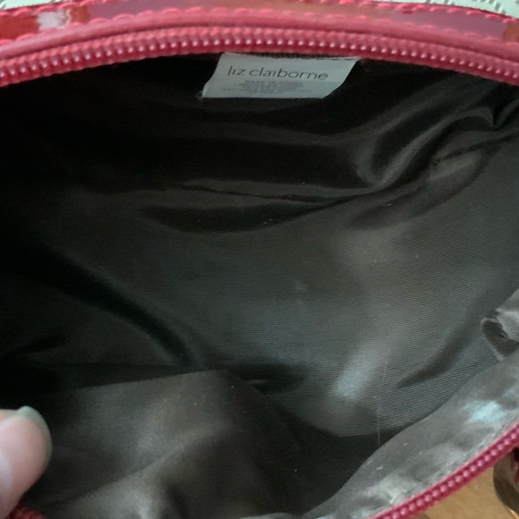 Liz Claiborne Red And Tan Monogrammed Mini Bag - Picture 8 of 9